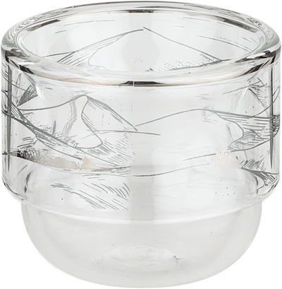 طقم تقديم بيالات شاي زجاج وفناجين قهوة مع صحون بورسلان السيف غاليري، مشجر فضي، 18 قطعة - ابيض شفاف product image 3