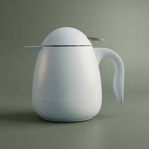 Al-Rhine thermos, compressor, 0.5 litres, thermal glass inner container, plastic outer shell - white product image