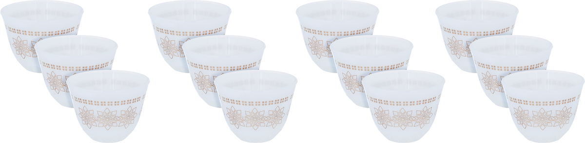 Arcopal Al Saif Gallery cups set, 12 pieces - white and golden product image