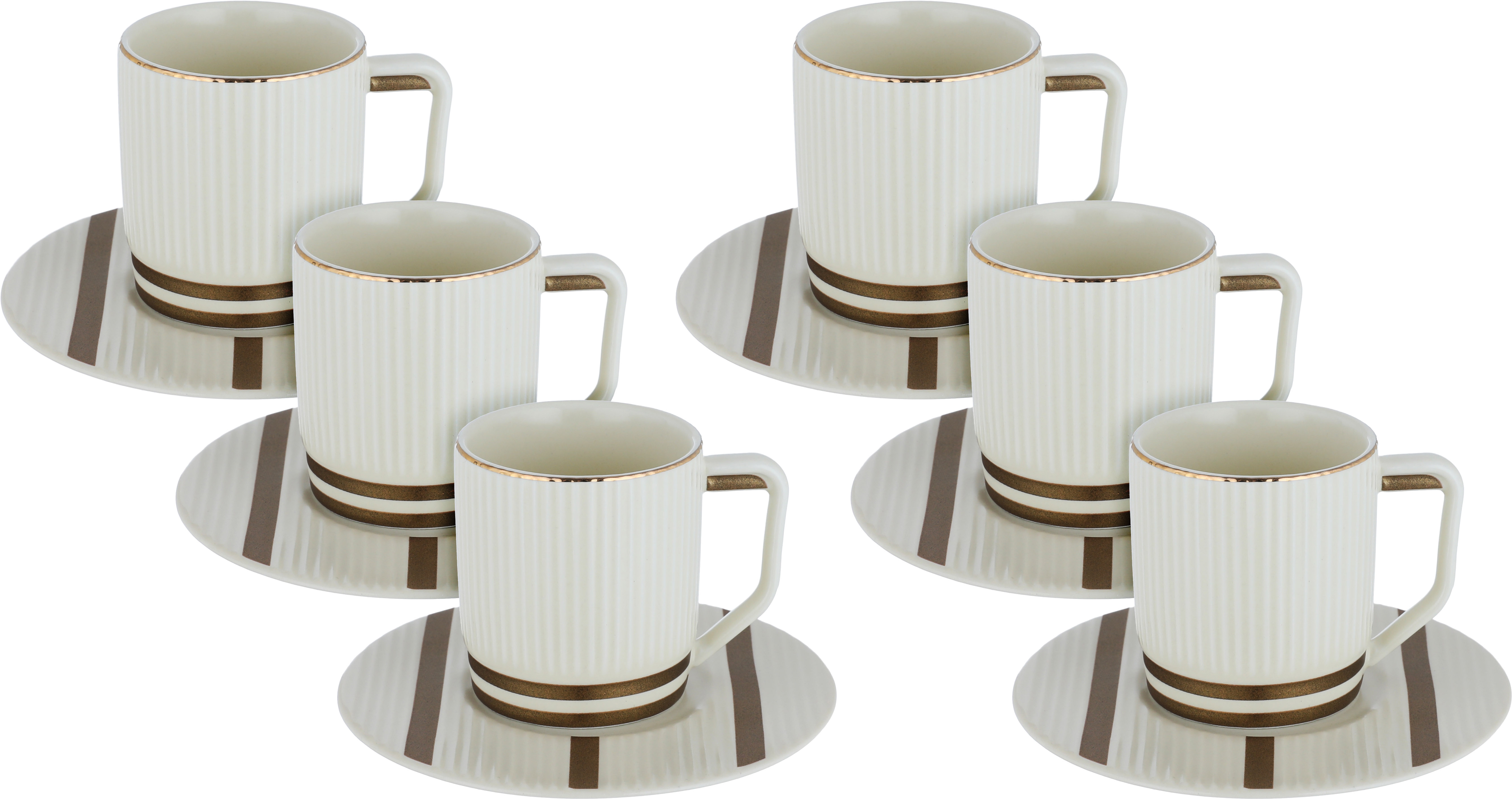 Al Saif Gallery Porcelain Coffee Cup Set, 12 Pieces - Light Beige product image