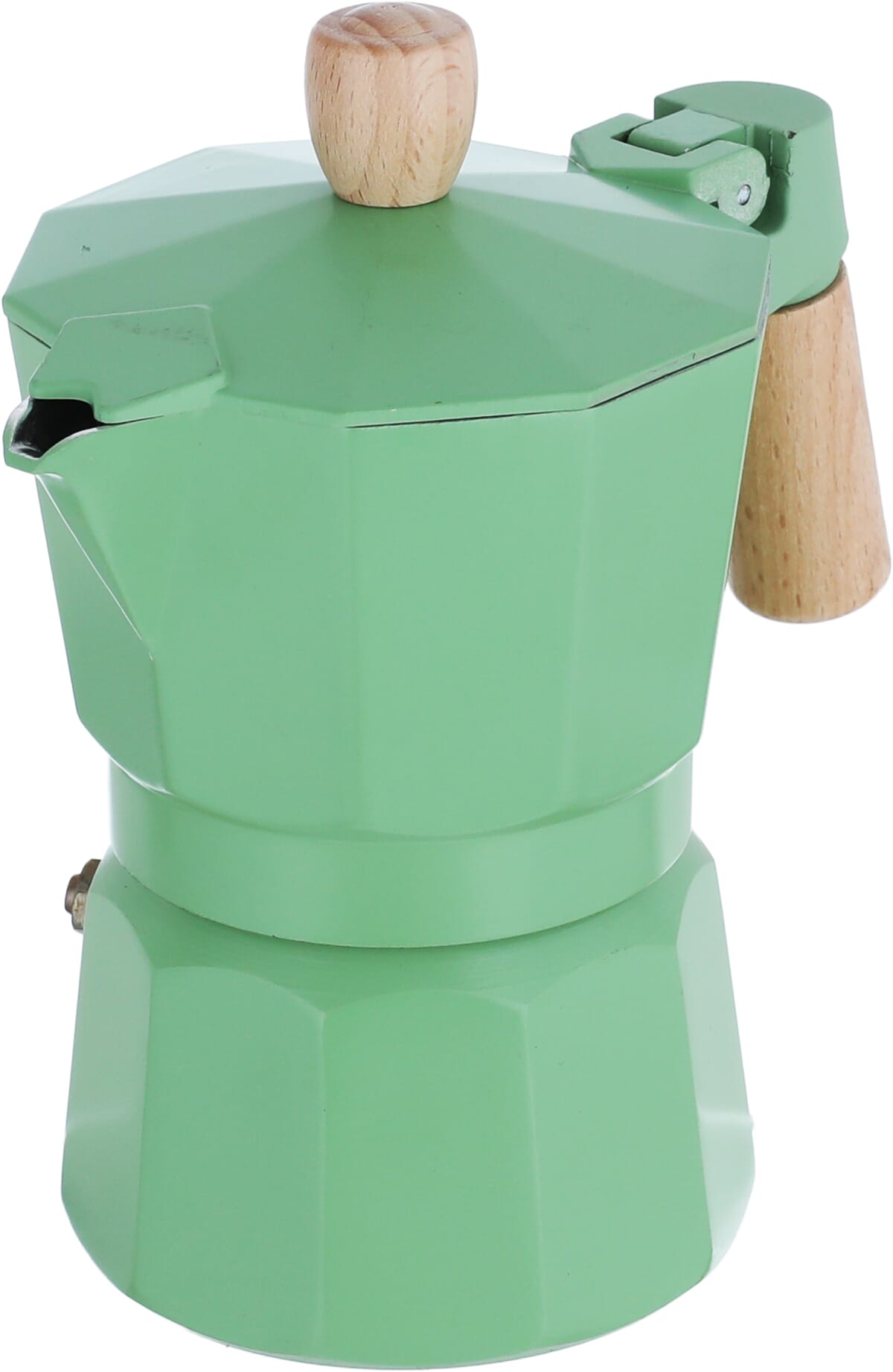 Al Saif Gallery Aluminum Espresso Coffee Maker With Wooden Handle, 2 Cups, 200 Ml - Green product image 2