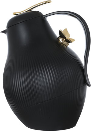 Al Saif Gallery Dora thermos, golden butterfly, 1.5 liters, thermal glass inner container, plastic outer shell - black product image 2