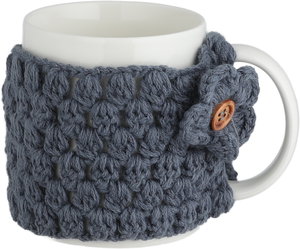 مج بورسلان السيف غاليري، 340 مل، تلبيسة صوف - أبيض رمادي غامق product image