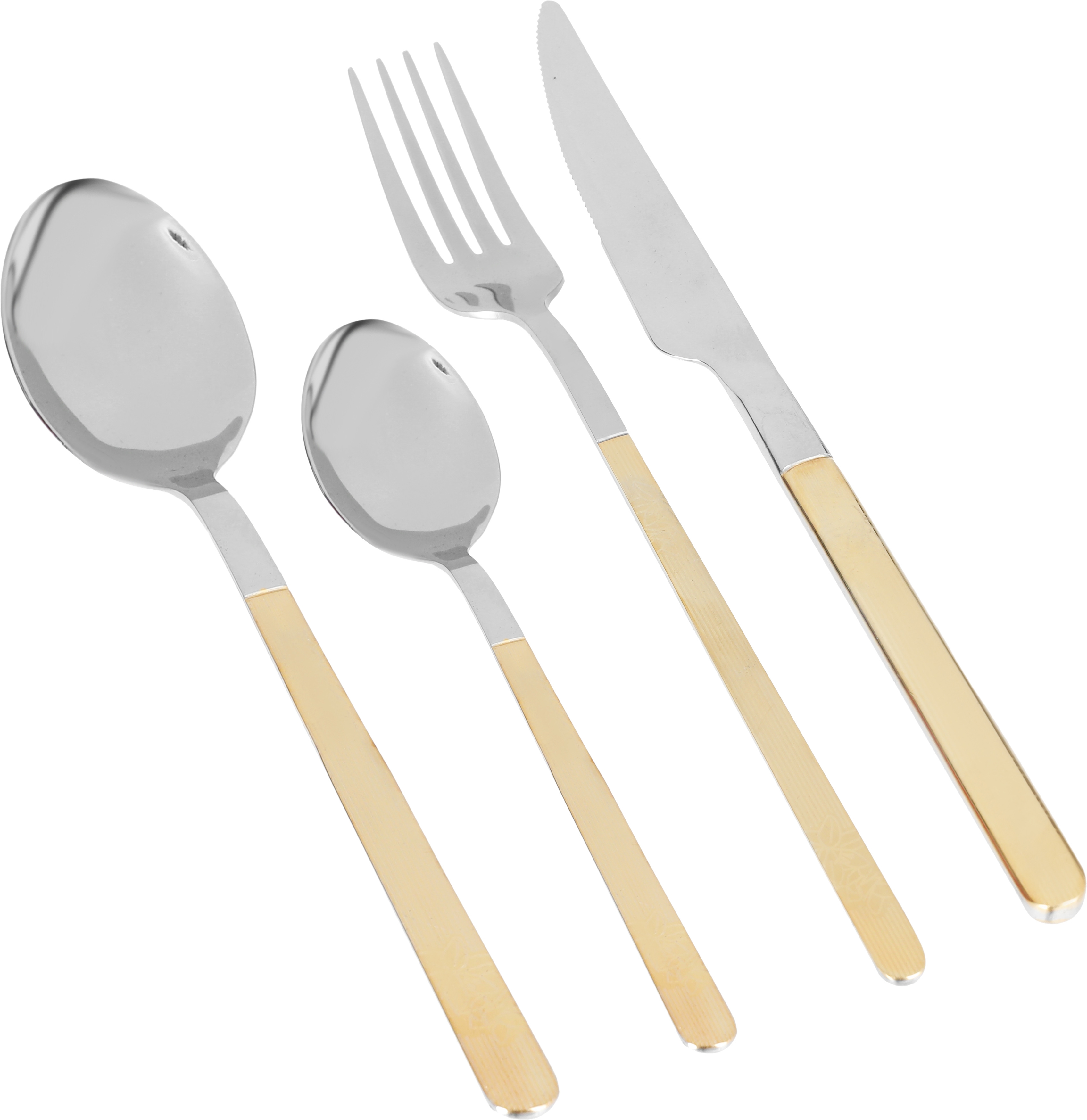 Al Saif Gallery steel spoon set, 24 pieces, gold-silver handle product image