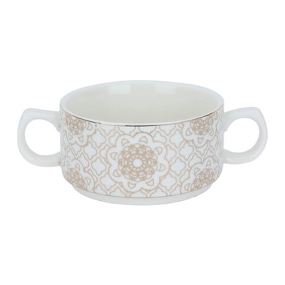 Al Saif Gallery porcelain soup set, 16 pieces, gold-white stand product image 8
