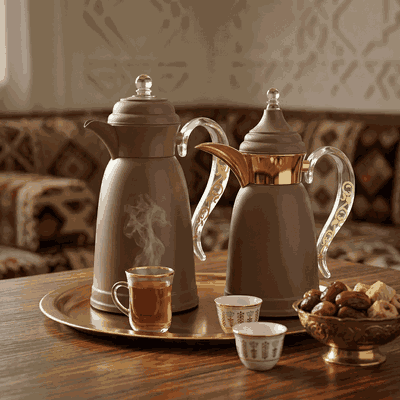 طقم ترامس قمر السيف غاليري، 0.7 / 1 لتر، حافظة داخلية زجاج حراري، هيكل خارجي استيل - كابتشينو product image 2