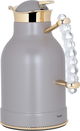 Al Saif Gallery Farida thermos set, 1/0.7 litre, transparent handle, two pieces, thermal glass inner case, steel outer case - Cappuccino product image 4
