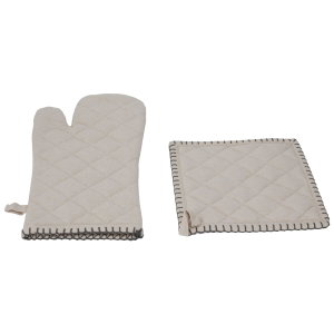طقم قفازات ومساكة الاواني السيف غاليري، 20×20 - بيج product image 2