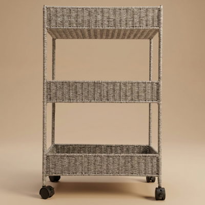 Al Saif Gallery Wicker Food Cabinet, 3 Shelves, 77.5X33X52 Cm - Gray product image 1