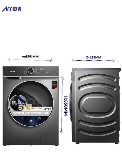 RO-11FWDDTS Automatic Washing Machine, 10 kg, Drying 7 kg, Front Loading - Dark Gray product image 4