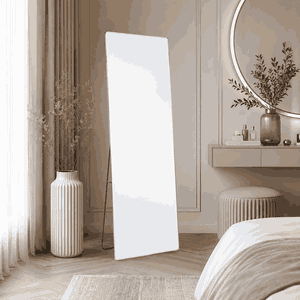 مراية ستاند زجاج، 160×50 سم، ستاند معدن - فضي product image