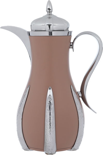 Al Saif Gallery Sana thermos set, 1 liter, thermal glass inner container, steel outer shell - silver brown product image 4