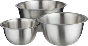 طقم زبديات ستانلس ستيل الصحاح، دائري، عميق - فضي مطفي product image