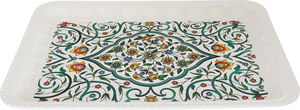 طوفرية ميلامين السيف غاليري، 49×37×3 سم، مستطيل، نقش أخضر - أبيض product image