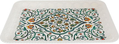 طوفرية ميلامين السيف غاليري، 49×37×3 سم، مستطيل، نقش أخضر - أبيض product image 1
