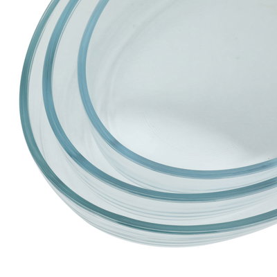 طقم صواني بايركس زجاج السيف غاليري، 2.4/3.2/4.0 سم ، بيضاوي، 3 قطع - شفاف product image 4