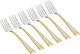 Al Saif Gallery steel sweet fork set, 6 pieces, triangle pattern - silver product image 1
