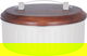 Al Saif Gallery steel food container with wooden lid, 32 x 32 x 12 cm - beige brown product image 1