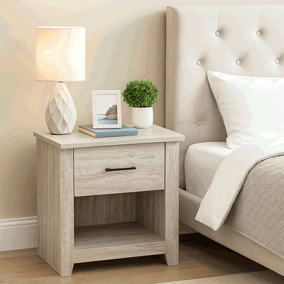 كومدينه خشب ام دي اف، 60×40×40 سم، 1 درج و رف - رمادي product image 3