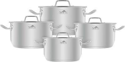 طقم قدور بوهارا ستاينلس استيل السيف، 8 قطع - فضي product image 2