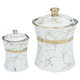طقم علب بهارات بورسلان السيف غاليري، مذهب، 7 قطع، بستاند - أبيض رخامي product image 3