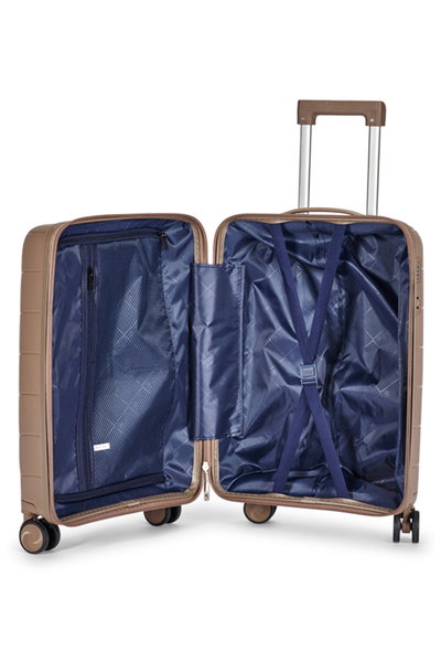 طقم شنط سفر بولي بروبيلين ليمرا، 3 مقاسات، 4 عجلات، بزاوية 360 درجة، LMA-PP502-3PCS - ذهبي product image 5