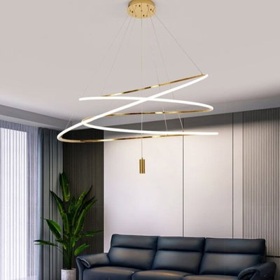 Norco Modern Aluminum Acrylic Chandelier, 3000K, 60W, 120x150cm - Gold product image 3