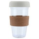 Al Saif Gallery Glass Mug with Beige Lid, 454 ml, with Strap - Clear product image 1