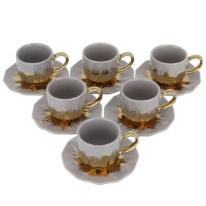 طقم فناجين قهوة بورسلان السيف غاليري، 12 قطعة - موف جولد product image 2