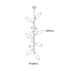 Modern aluminum and glass chandelier, G9 bulb base, 14 bulbs, 150 x 50 cm - Gold product image 4