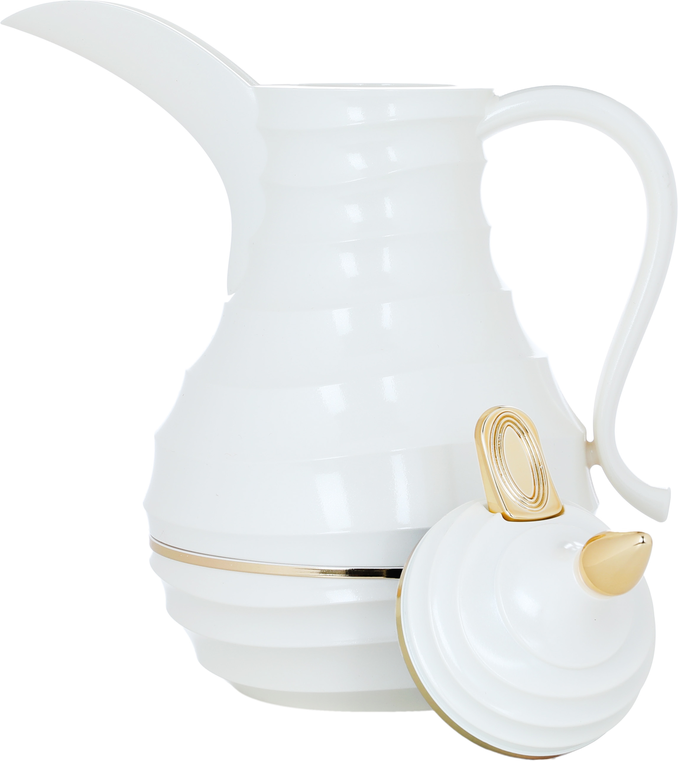 Al Saif Gallery Blanca thermos set, 1/0.75 liter, 2 pieces, thermal glass inner shell, plastic outer shell - pearl product image 5