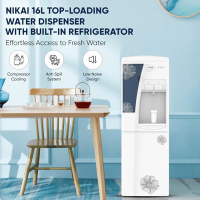مبرد مياة نيكاي، 500 واط، 16 لترًا مع ثلاجة، بارد/حار، NWD1206NK - ابيض product image 3