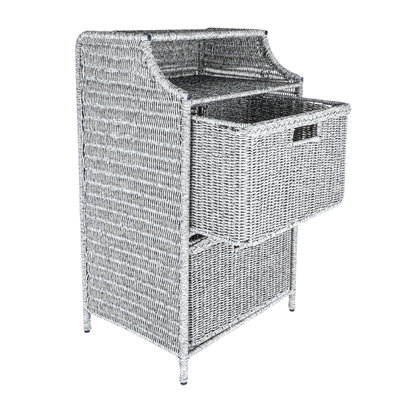 دولاب خوص وهج الماسة، 42×32×69 سم، درجين - رمادي فاتح product image 3