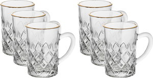 Max Glass tea set, with golden script, 6 pieces - transparent product image