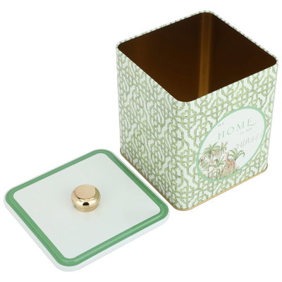 Al Saif Gallery Steel Storage Box, 120 x 120 x 137 mm, Giraffe Pattern - Green product image 3