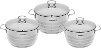 طقم قدور استيل كوركماز استرا، 6 قطع -فضي product image 2