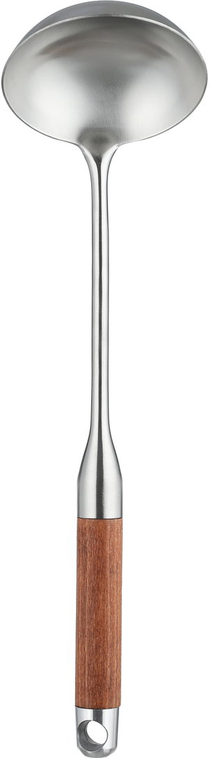 Al Saif Gallery Stainless Steel Serving Spoon, 9.5x37 cm, Wooden Handle - Silver product image