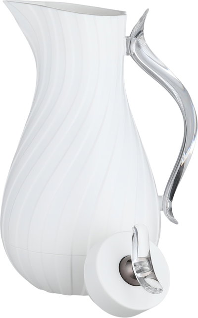 Glory Layal Thermos, 1 Liter, Glass Interior, Transparent Handle, Push-Button Lid - White product image 5