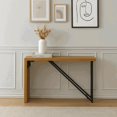 مدخل استقبال خشب، 120×79×40 سم - بني فاتح product image 1