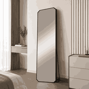مراية ستاند زجاج، 160×40 سم، ستاند معدن - اسود product image
