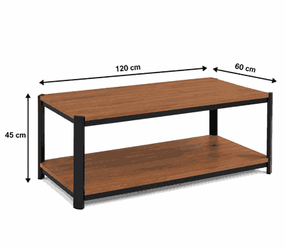 طقم طاولات خشب MDF و معدن، 7 قطع - اسود بني product image 3