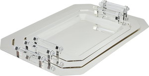 طقم طوفريات ستانلس استيل السيف غاليري، 3 قطع، مستطيل، يد شفاف - فضي product image