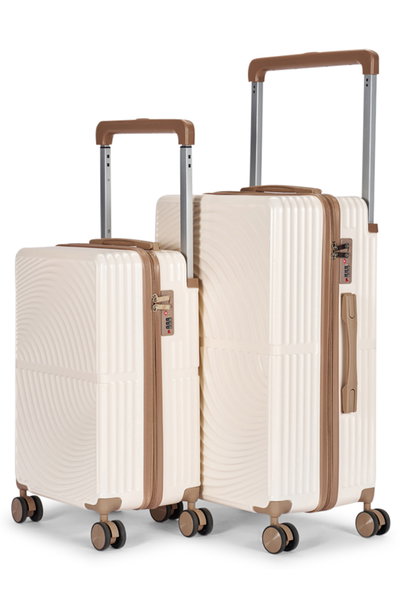 طقم شنط سفر بولي كربونات ليمرا، 20 24 بوصة، 4 عجلات، بزاوية 360 درجة، OT-9001 - بيج ذهبي product image 2