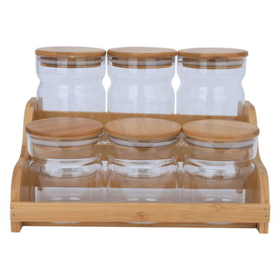 طقم علب بهارات بغطاء زجاج السيف غاليري، 6 قطع - شفاف product image 3