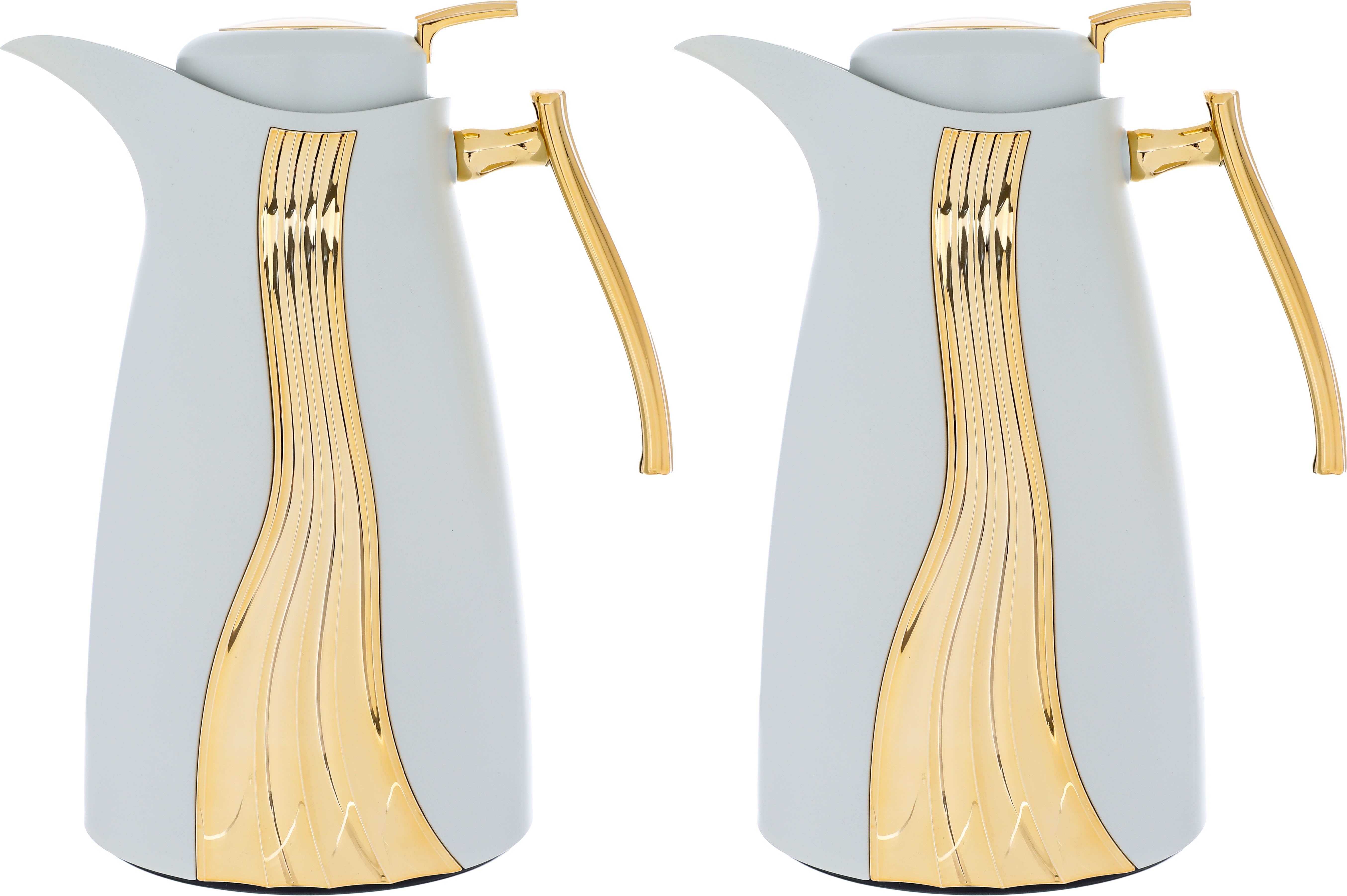 Al Saif Gallery Karma thermos, two pieces, thermal glass inner case, steel outer case - white and golden product image
