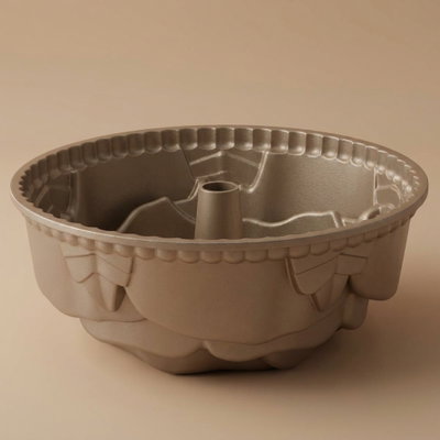 قالب كيك مجوف ألمنيوم روكي، 24x24x10 سم، دائري - ذهبي غامق product image 1
