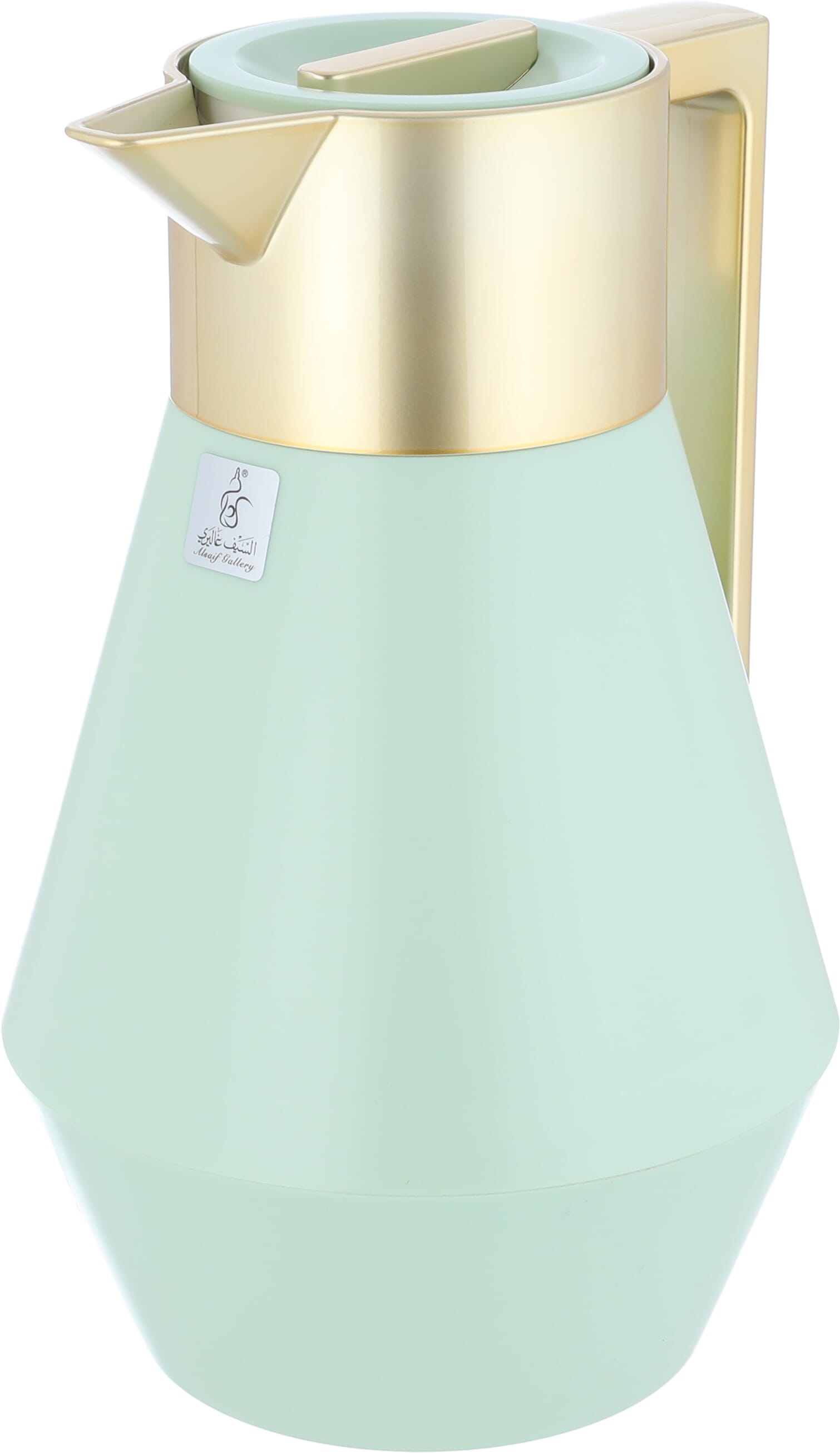 Everest Thermos, 1 liter, golden handle, thermal glass inner shell, plastic outer shell - light green product image 3