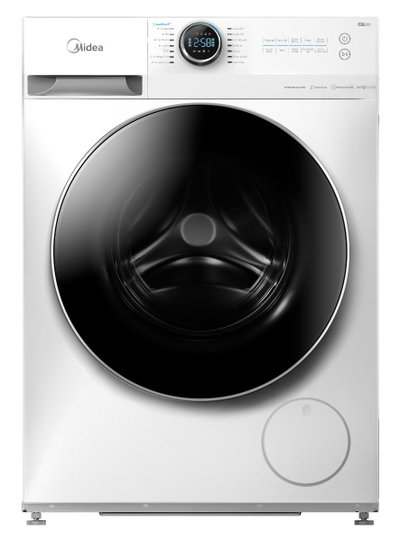 Midea Mf200W100Wwsa Automatic Washing Machine, Front Load, 10 Kg, 1400 Rpm, 14 Programs, Inverter - White product image 1