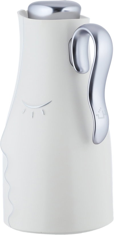 Al Saif Gallery Hawaa Thermos Set, 0.7/1 Liter, 2 Pieces, Inner Glass Container, Outer Plastic Body - White product image 4