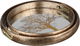 Al Saif Gallery Glass Serving Tray Set, Round, 2 Pieces - Gold Brown product image 1